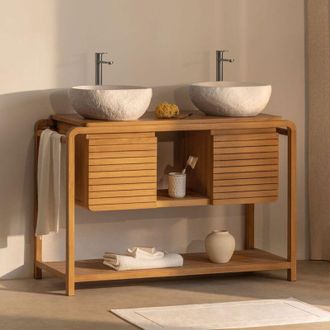 Sklum Conjunto De Mueble De Ba&ntilde;o En Madera De Teca Bradley Sklum