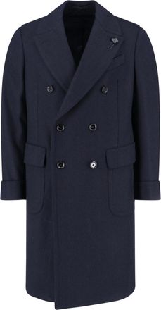Lardini Double-breasted Wool And Cashmere Blend Coat
