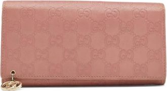 Gucci Portafoglio in pelle con monogramma goffrata - Rosa