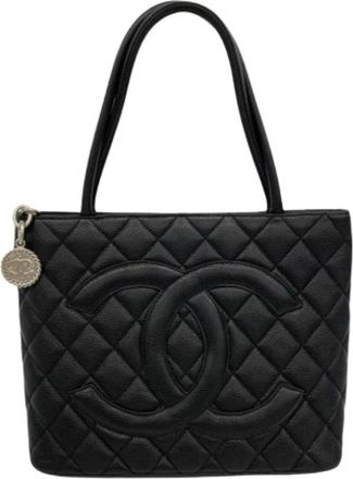 Chanel Pre-owned Tote Bags, female, Black, Size: ONE SIZE Pre-owned Vintage Tote Bag