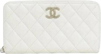 Chanel Pre-owned Wallets, female, White, Size: ONE SIZE Pre-owned Leather Wallet