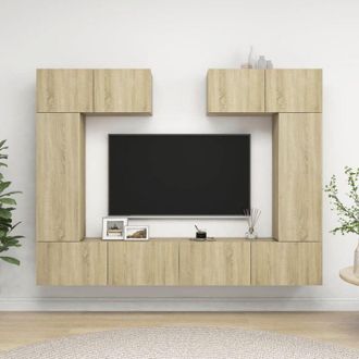 vidaXL Vidaxl - Set Muebles De Sal&oacute;n Tv 6 Pzas Madera Ingenier&iacute;a Roble Sonoma