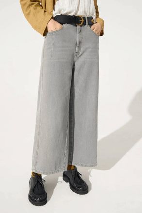 Cot&eacute;lac Wide-Leg Cotton Jeans In Grey