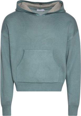 Rhude Script logo-print knitted hoodie - men - Cashmere/Supima Cotton - M - Green