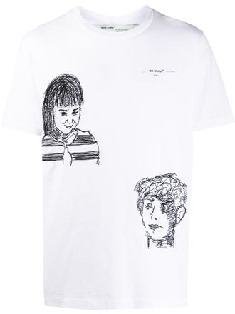 Off-white faces embroidery T-shirt - men - Cotton - S
