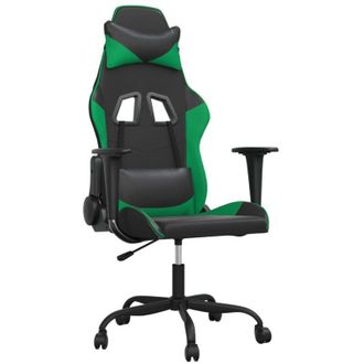 vidaXL Silla Gaming Cuero Sint&eacute;tico Negro Y Verde Vidaxl