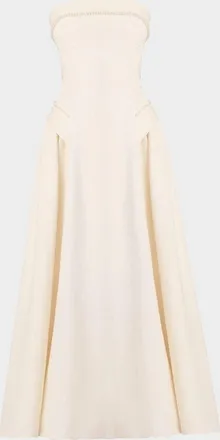 Shoshanna Remington Jacquard Strapless Cocktail Midi Dress