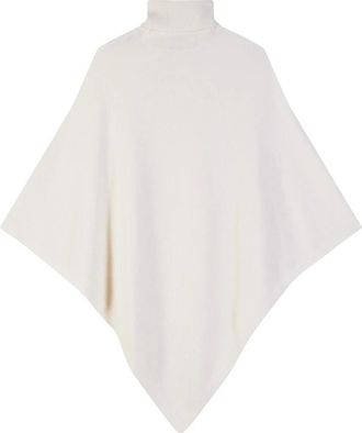 Patrizia Pepe Accessoires, Dames, Wit, ONE Size, Kasjmier, Cashmere Poncho
