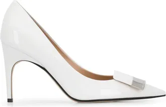 Sergio Rossi White Calfskin High Heel Womens Pumps