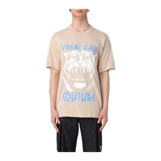 Versace Jeans Couture T-Shirts, male, Beige, XS, Tiger Graphic Tee