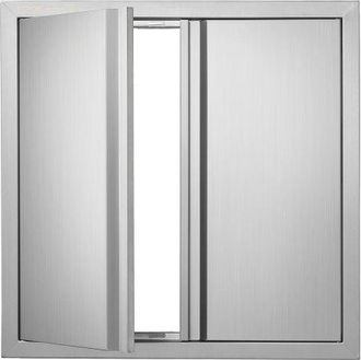 OEM Grill-zugangst&uuml;r, 610 X 610 Mm, Doppelte Au&szlig;enk&uuml;chent&uuml;r, Fl&auml;chenb&uuml;ndig Montierte Edelstahlt&uuml;r, Vertikale Wandt&uuml;r Mit Versenkbaren Griffen, F&uuml;r Grillin