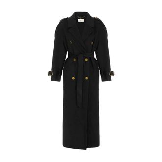 Elisabetta Franchi Cappotto doppiopetto con cintura - - Coats - Donna - Nero - S
