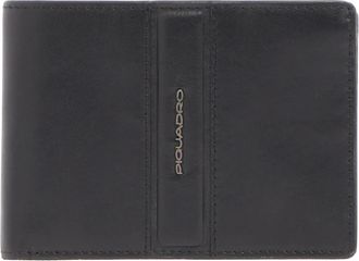 Piquadro Portemonnee met omklapbaar ID-venster - Heren - Portefeuilles - Zwart - ONE Size - Katoen - Accessoires