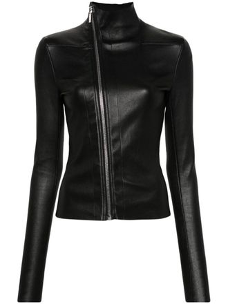 Rick Owens Giacca di pelle con zip - Nero