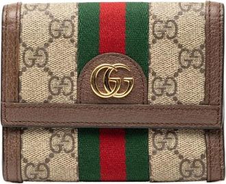 Gucci Pre-owned Wallets, female, Multicolor, Size: ONE SIZE Pre-owned Ophidia GG Supreme tri fold wallet