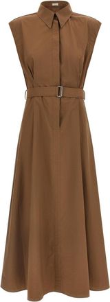 Brunello Cucinelli Brown Chemisier Dress