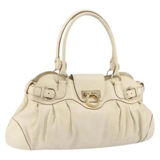 Ferragamo Pre-owned Handbags, female, White, Size: ONE SIZE Pre-owned Leather Handbag