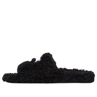 Balenciaga Furry Slides Cities Paris Black 654747W2DO21001