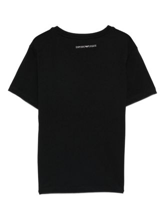 Emporio Armani Logo-Embellished Cotton T-Shirt - Black