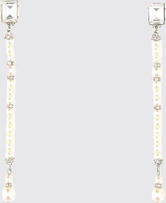 Alessandra Rich Orecchini in metallo e perle sintetiche con strass