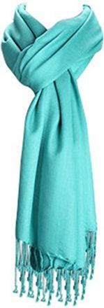 World of Shawls Plain Pashmina Scarf Hijab Shawl Stole Wrap (Light Turquoise)