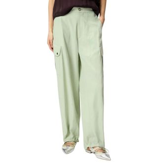 Pinko Pinko, Broeken, Dames, Groen, S, Katoen, Rosalin Wide Broeken