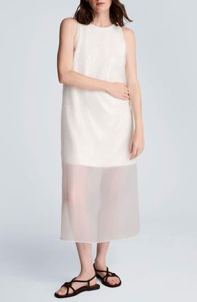 Kenneth Cole Sheer Overlay Dress in Feather White at Nordstrom, Size 12