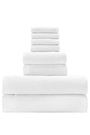 BedVoyage Luxury Viscose Odor & Mildew Resistant Towel Collection, 8pc Set in White at Nordstrom