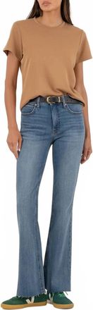Kut from the Kloth Stella High Rise Flare Jeans In Hardworking With Medium Base Wash