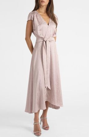 Santorelli Talia Cap Sleeve Midi Fit and Flare Dress in Tonal Jacquard in Lilac Shadow at Nordstrom, Size 8