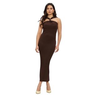 Notre-V Nv-Heike Maxi Jurk - Dames - Jurken - Bruin - Maat: M