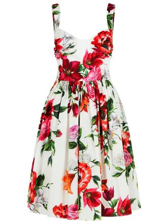 Dolce & Gabbana weiße Baumwollpopelkleid