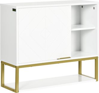 Kleankin Bathroom Wall Cabinet with Adjustable Shelf for Hallway - Living Room | TJ Hughes