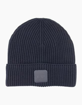C.P. Company Mens Cp Company Metropolis Series Extrafine Merino Wool Logo Beanie Navy 888 - Size: OS