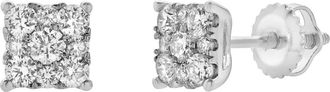 LuvMyJewelry Nova 14K Gold Cluster Lab Grown Diamond Unisex Earrings - 0.33 Cts in 14K White Gold at Nordstrom