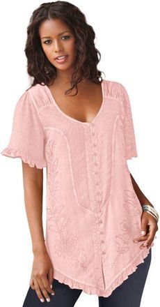 Roaman's Acid Wash Tunic in Vibrant Rose at Nordstrom, Size 16