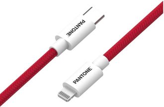 Pantone Pt-ctl002-5r1 Cable De Conector Lightning 1,5 M Rojo, Blanco