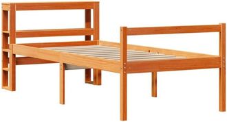 vidaXL Estructura Cama Con Cabecero Madera Pino Marr&oacute;n Cera 90x190 Cm Vidaxl