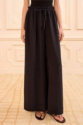 Ulla Johnson Womens Sawyer Silk Pants In Noir