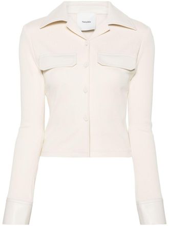 Nanushka button-up organic cotton T-shirt - women - Polyurethane/Polyester/Organic Cotton - S - Neutrals