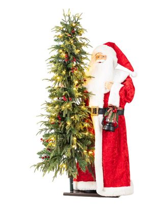 Glitzhome Handmade Traditional Santa With Tree