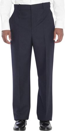 Saint Laurent Broeken, Heren, Blauw, M, Wol, High-Rise Straight-Leg Wool Broeken