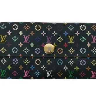 Louis Vuitton Black Grenade Multi-Color Monogram Multicolore Long Wallet (Bi-Fold) (Pre-Owned)