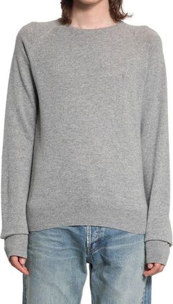 Saint Laurent Mens Gray Cashmere Sweater Clothing