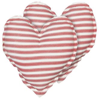 Beliani Beliani - Lote De 2 Cojines Decorativos Fabricados En Algod&oacute;n Rojo Y Blanco Con Motivo De Coraz&oacute;n 45 X 45 Cm Rubia