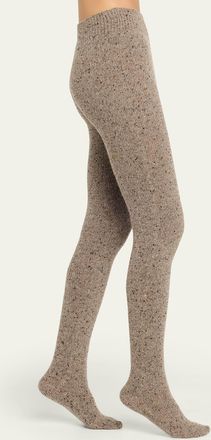 The Row Mumu Speckled Cashmere Knit Footed Tights