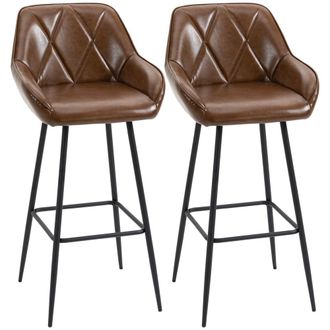 HOMCOM Taburetes de bar 50x47.5x102.5 cm marr&oacute;n