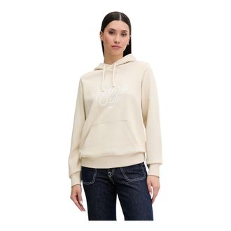 Helly Hansen Core Graphic Hoodie - Dames - Outdoor shirts - Beige - S - Katoen - Fitness
