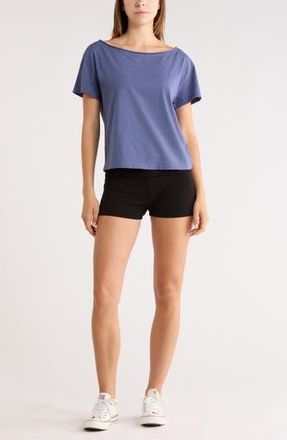 Abound Slashed Neck Relaxed Short Sleeve T-Shirt in Blue Indigo at Nordstrom Rack, Size X-Small