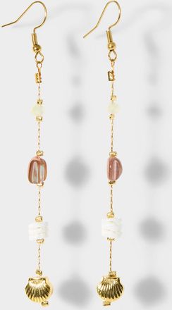 Simons Womens Ocean stone long post earrings